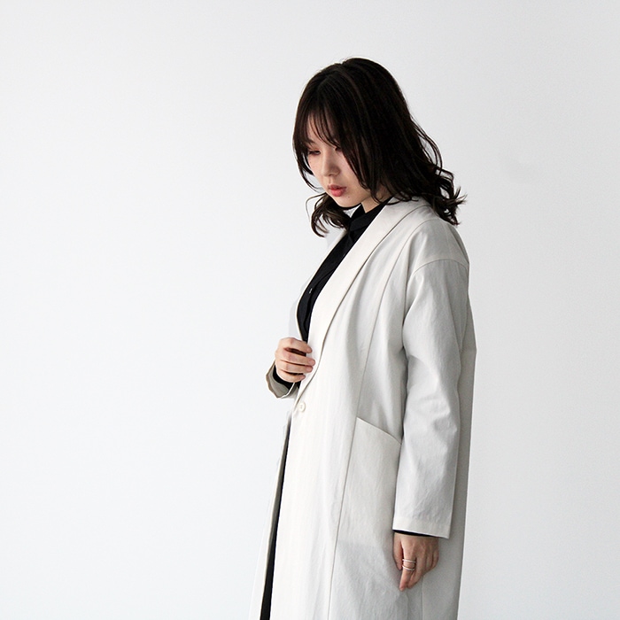 evam eva エヴァムエヴァ shawl collar coat ショールカラー コート E231T022 レディース スプリングコート-hana  shoes & co.