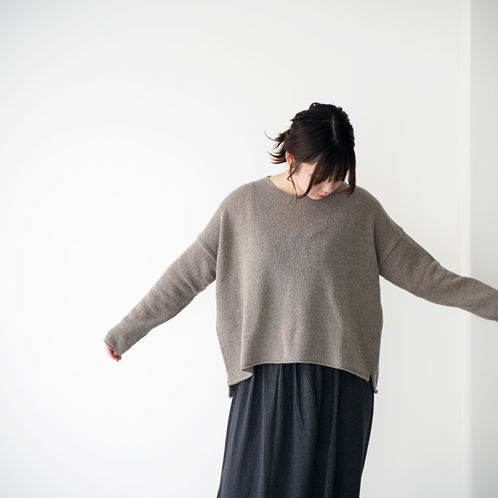 evam eva エヴァムエヴァ E233K101 ウールプルオーバー renew-wool