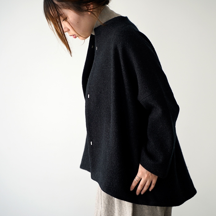 evam eva エヴァムエヴァ プレスウール ショート コート press wool short coat E243K092 レディース