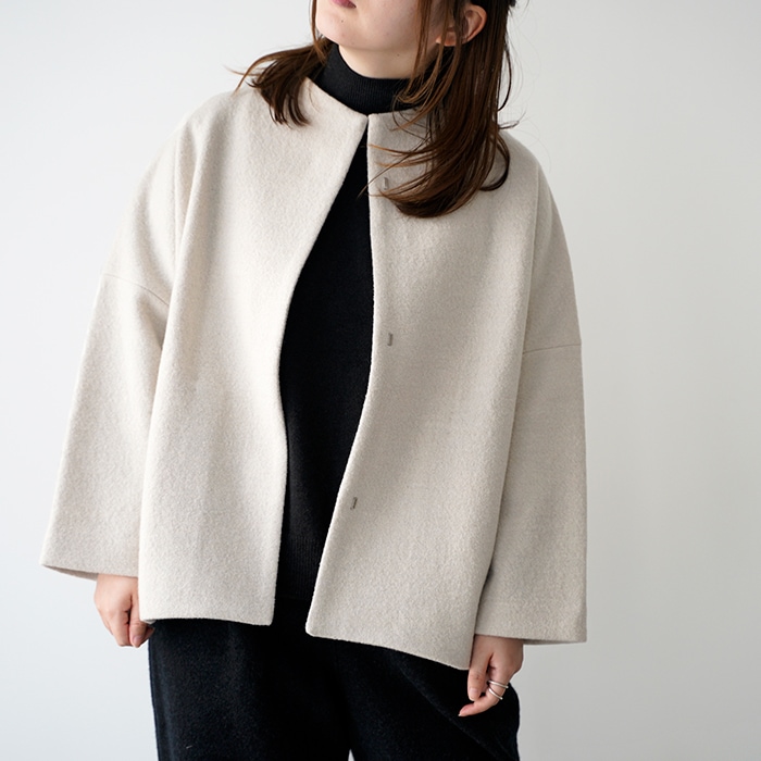 evam eva エヴァムエヴァ プレスウール ショート コート press wool short coat E243K092 レディース