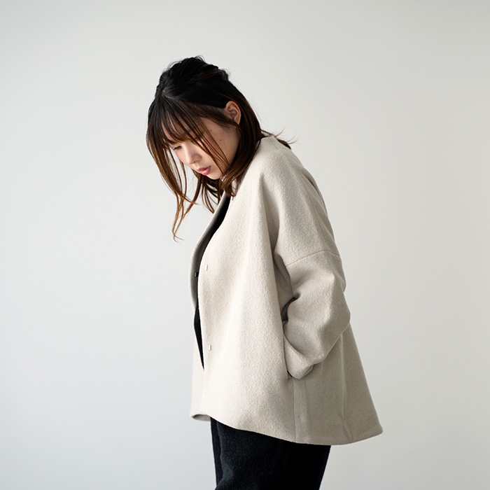 evam eva エヴァムエヴァ プレスウール ショート コート press wool short coat E243K092 レディース