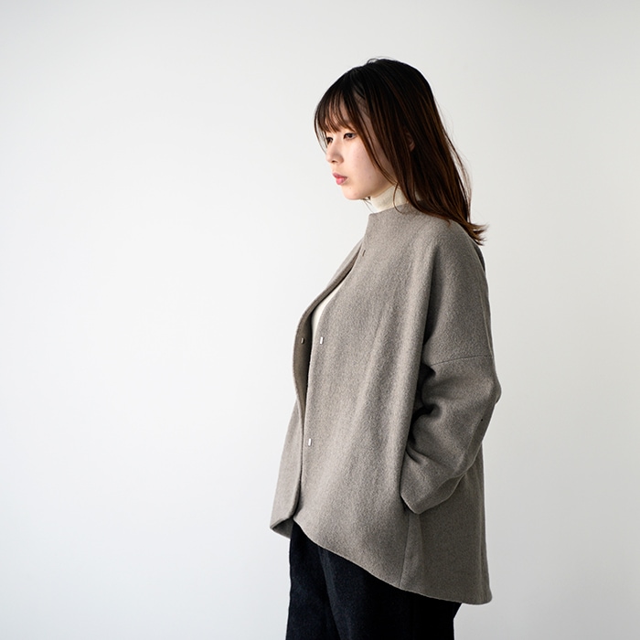 evam eva エヴァムエヴァ プレスウール ショート コート press wool short coat E243K092 レディース