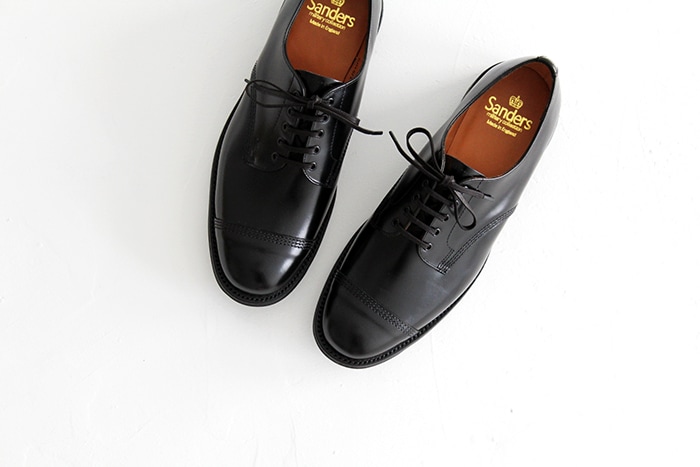 Sanders サンダース Military Derby Shoe Black Polishing Leather 1128B  ミリタリーダービーシューズ メンズ-hana shoes & co.