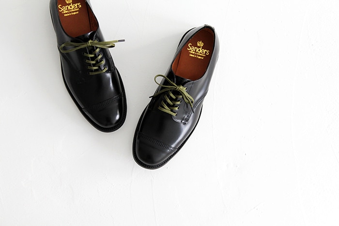 Sanders サンダース Military Derby Shoe Black Polishing Leather