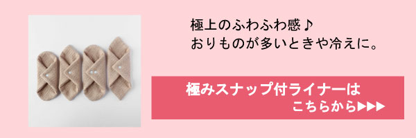 極上のふわふわ感♪おりものが多いときや冷えに、極みスナップ付ライナーはこちら