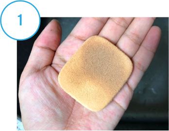 ファンデーションのパフ洗い1