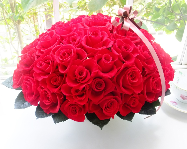 オーダーメイド　プリザーブドフラワーローズ 60本赤バラ還暦祝い