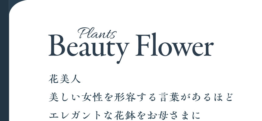 花美人｜美しい女性を形容する言葉があるほどエレガントな花鉢をお母さまに