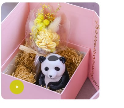 アニマル一輪差し＆ドライフラワーのギフトセット