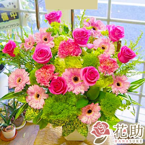 法人企業へのお祝い花は花助のフラワーアレンジメント8000円