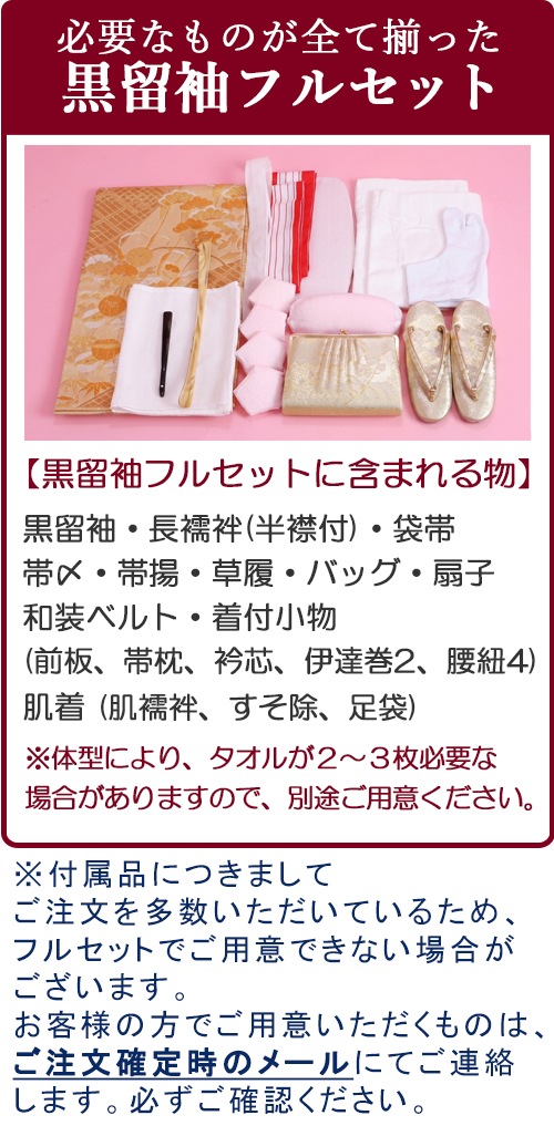 留袖 レンタル・【絽】（7月/8月向け着物）黒留袖 フルセット NT-67