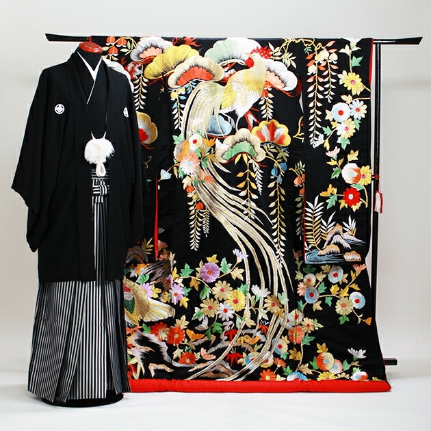 色打掛レンタル 黒色/老松に藤 NT-134 | 色打掛レンタル | | 花嫁衣裳.com