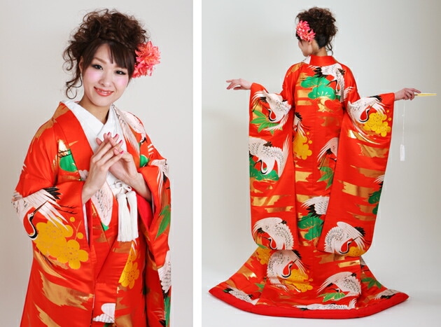 色打掛レンタル 赤色/松竹梅に鶴 NT-170 | 色打掛レンタル | | 花嫁