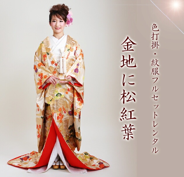 色打掛レンタル 金色/金地に松紅葉 NT-106 | 色打掛レンタル | | 花嫁