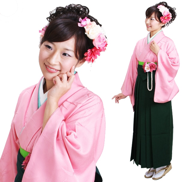 卒業式 袴 レンタル ピンク色 無地 身長～160cm,7号～13号 NT-muji58