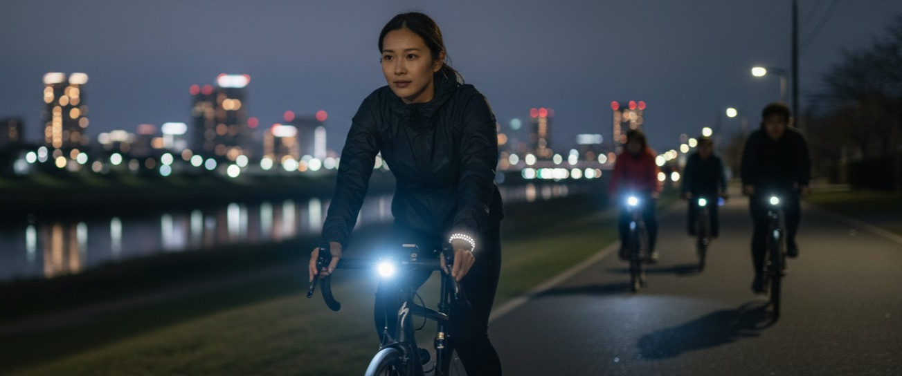 夜間のサイクリングにもおすすめ