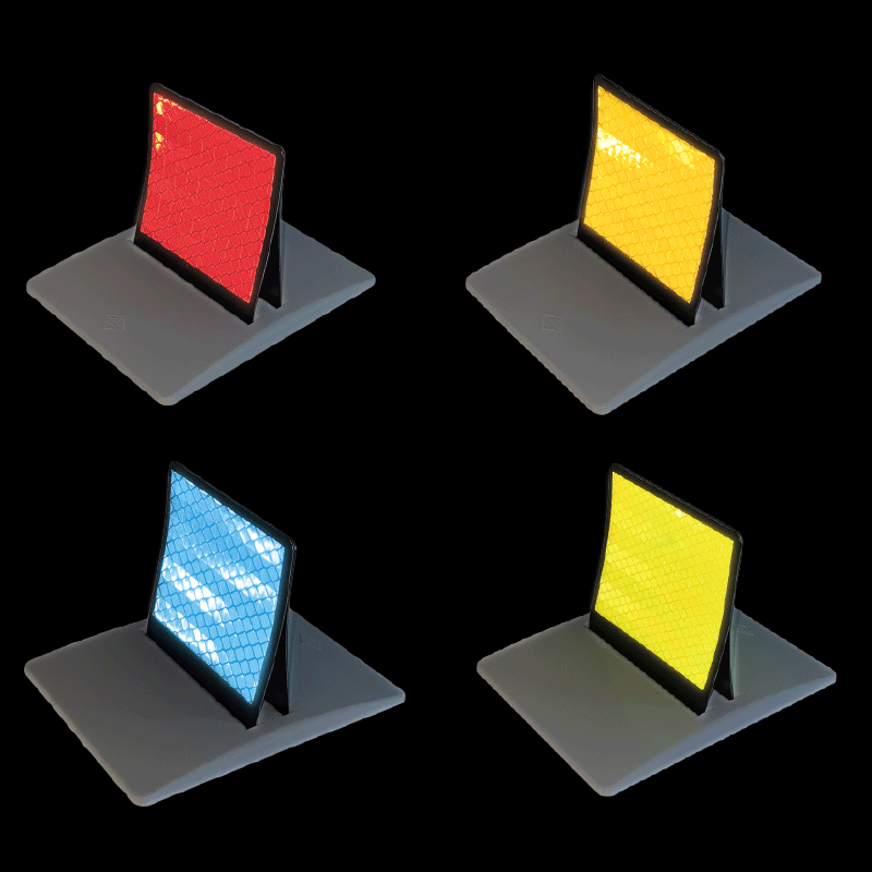 新しい道路縁石鋲 踏まれても復元 立体反射型 道路縁石鋲 ユニマーカー