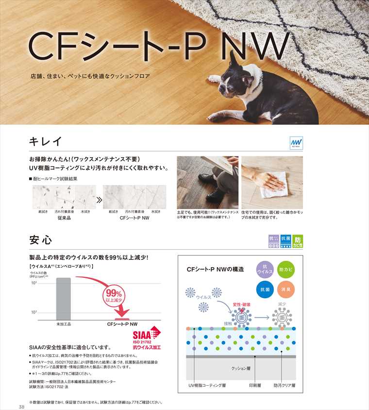 東リ CF3538～CF3569 ペット対応・床暖房対応 クッションフロア(CF) CFシート-P NW Stone 石目調 32柄 シート コレクションCF2021-2024（購入単位：m） 土足可・店舗使用OK! コンクリート/シンプル/マーブル柄/大理石柄/水廻りに人気 | 壁・床・窓のDIYリフォームなら  ...