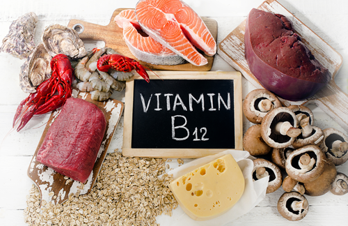 『ヘム鉄SR』は、たんぱく質や核酸に関係する水溶性ビタミンで、「赤いビタミン」とも呼ばれる『ビタミンB12（V.B12）』を含有しています。