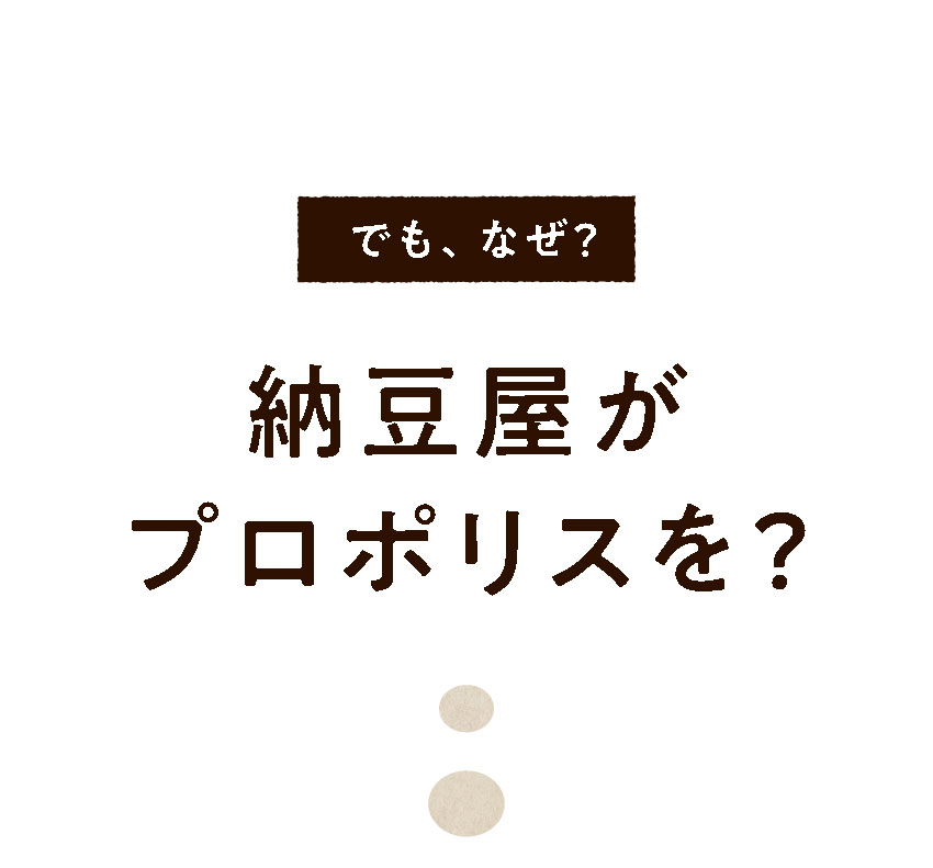 でも、なぜ? 納豆屋がプロポリスを?