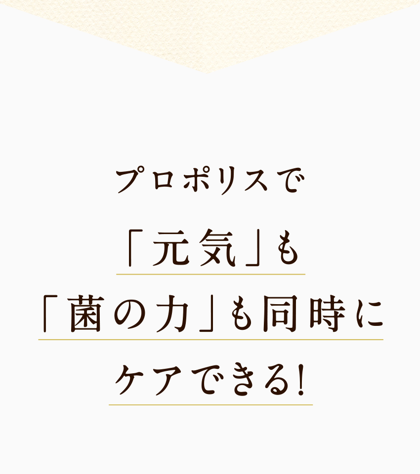 プロポリスで「元気」も「菌の力」も同時にケアできる!