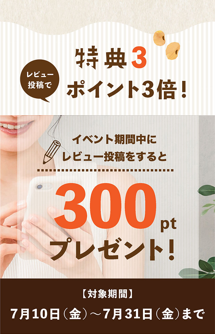 特典3:レビューでポイント3倍!