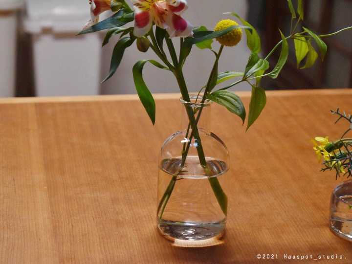 花瓶 ナチュラルテイスト 自然 北欧｜ナチュラルクリアガラスベース 