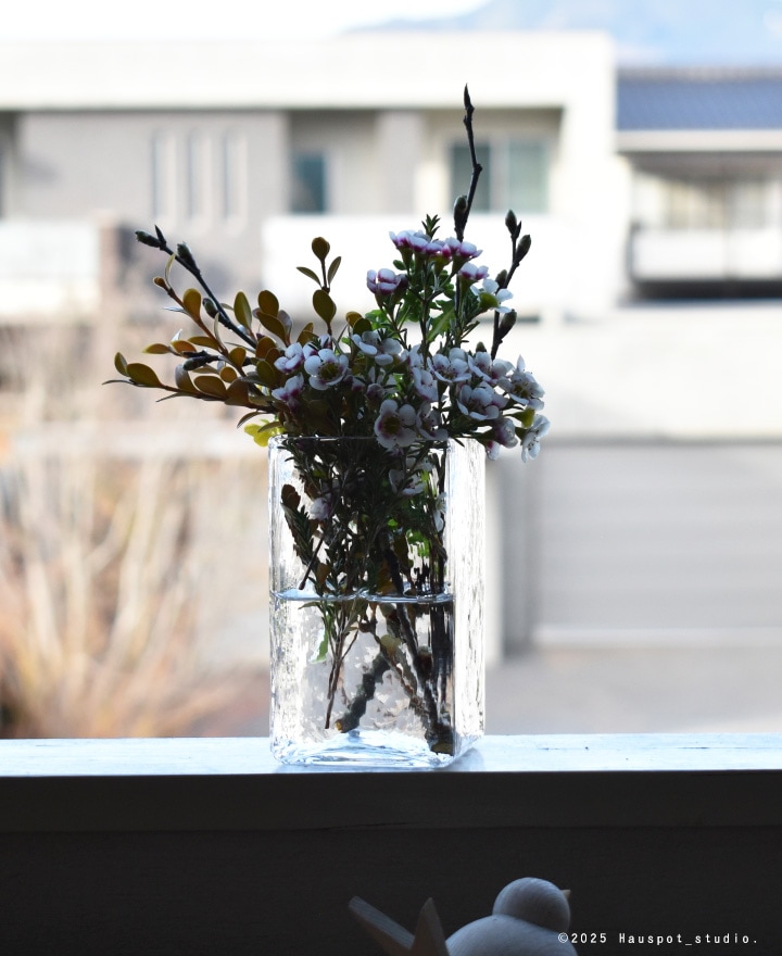 スクエア型　四角　ガラス　フラワーベース　曽我ガラス　12個セット スクエア型四角ガラスフラワーベース曽我ガラス12個セット