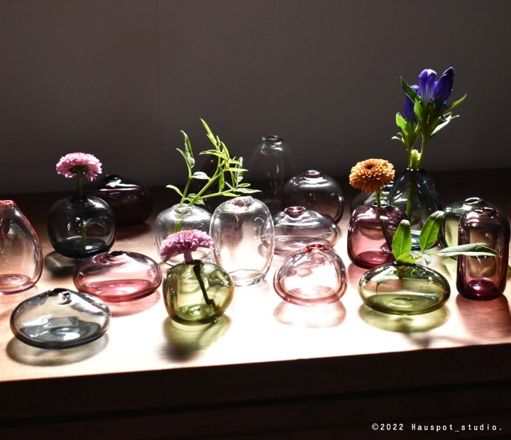 一輪挿し おしゃれ フラワーベース 花瓶 北欧 mini vase　Sサイズ 5デザイン 6色展開 Sghr スガハラ ガラス