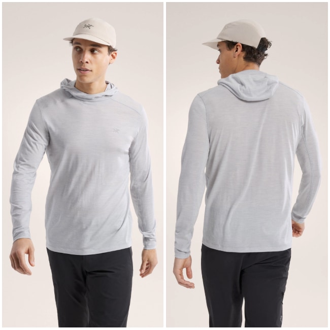 美品 フーディニ acrivist crew メリノウール LS メンズMサイズ アークテリクス ARC'TERYX イオニア メリノウール フーディ メンズ