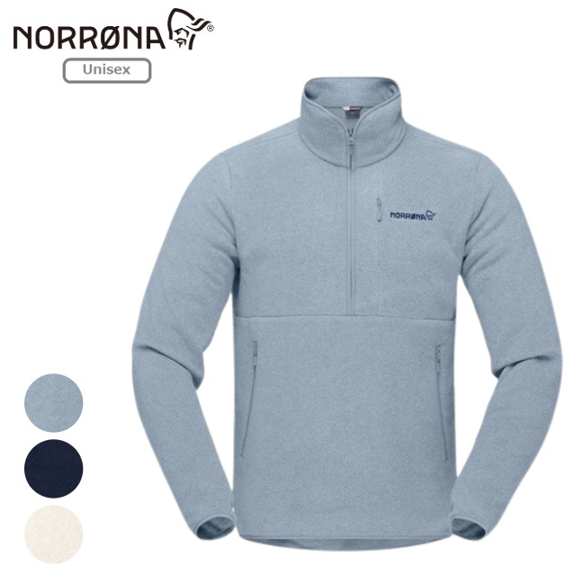 定番】NORRONA フリースジップパーカー ノローナ サイズM 青 NORRONA