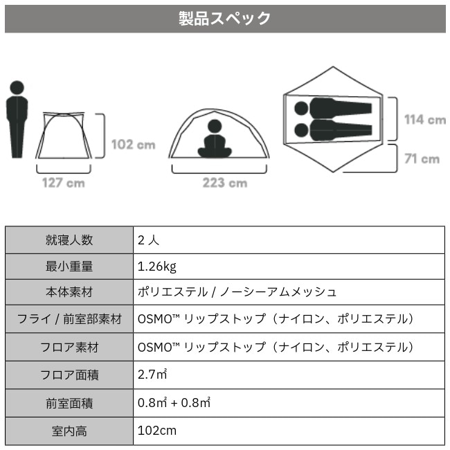 ニーモ NEMO ドラゴンフライ オズモ 2P フォグ Dragonfly OSMO 2P Fog