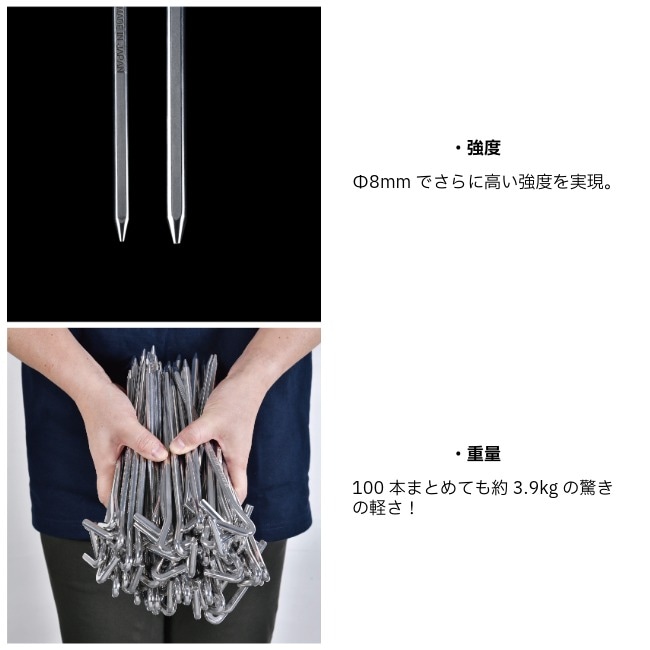 ユニフレーム UNIFLAME ジュラパワーペグ250 (6本セット) | GLAGH グラフ