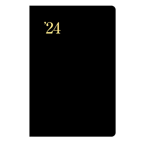 名入れ 能率手帳ゴールド(黒)【ネコポス(メール便)不可】[2024年1月