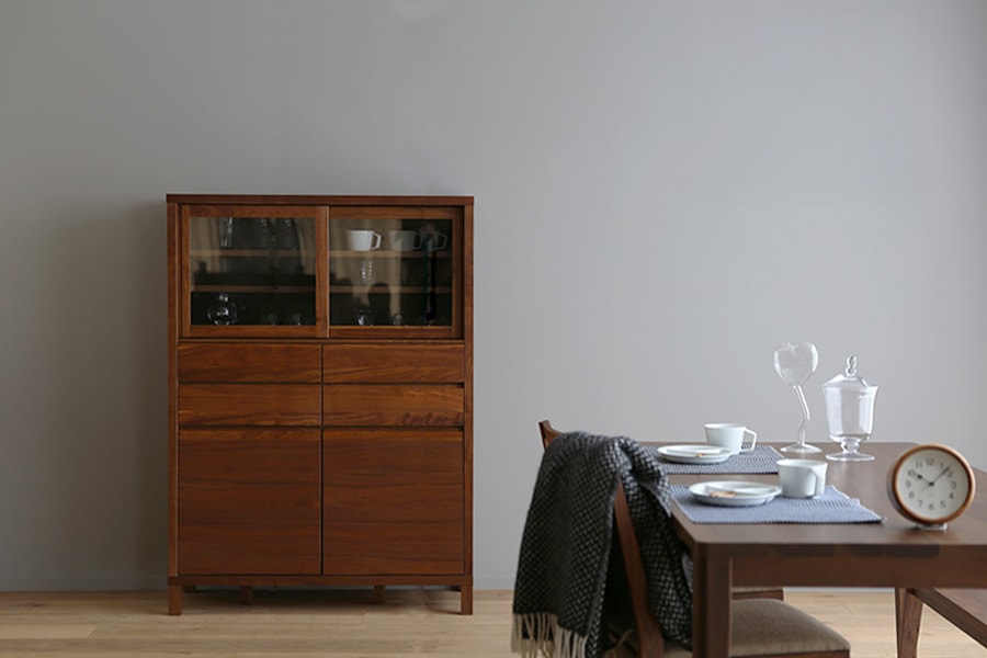 ホワイトオークのカップボード正面画像