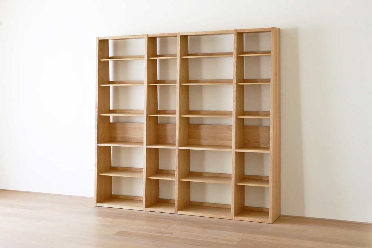 ID:G60701243　本棚　※ハガレ有 GALLE ガレ SHELF SET5 オーク 幅203cm (65 本棚 (右加工あり) + 35