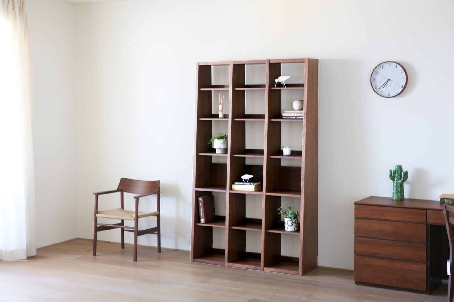 GALLE ガレ SHELF SET3 ウォルナット 幅117cm (41本棚 (右加工あり) +