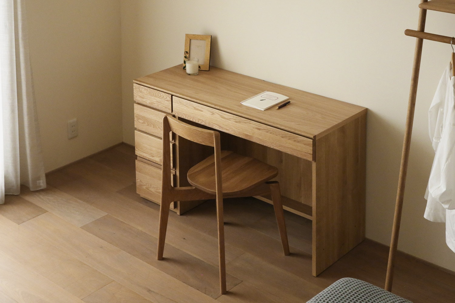ASTER アスター DESK SET3 オーク (120天板 + 30チェスト + 90デスク