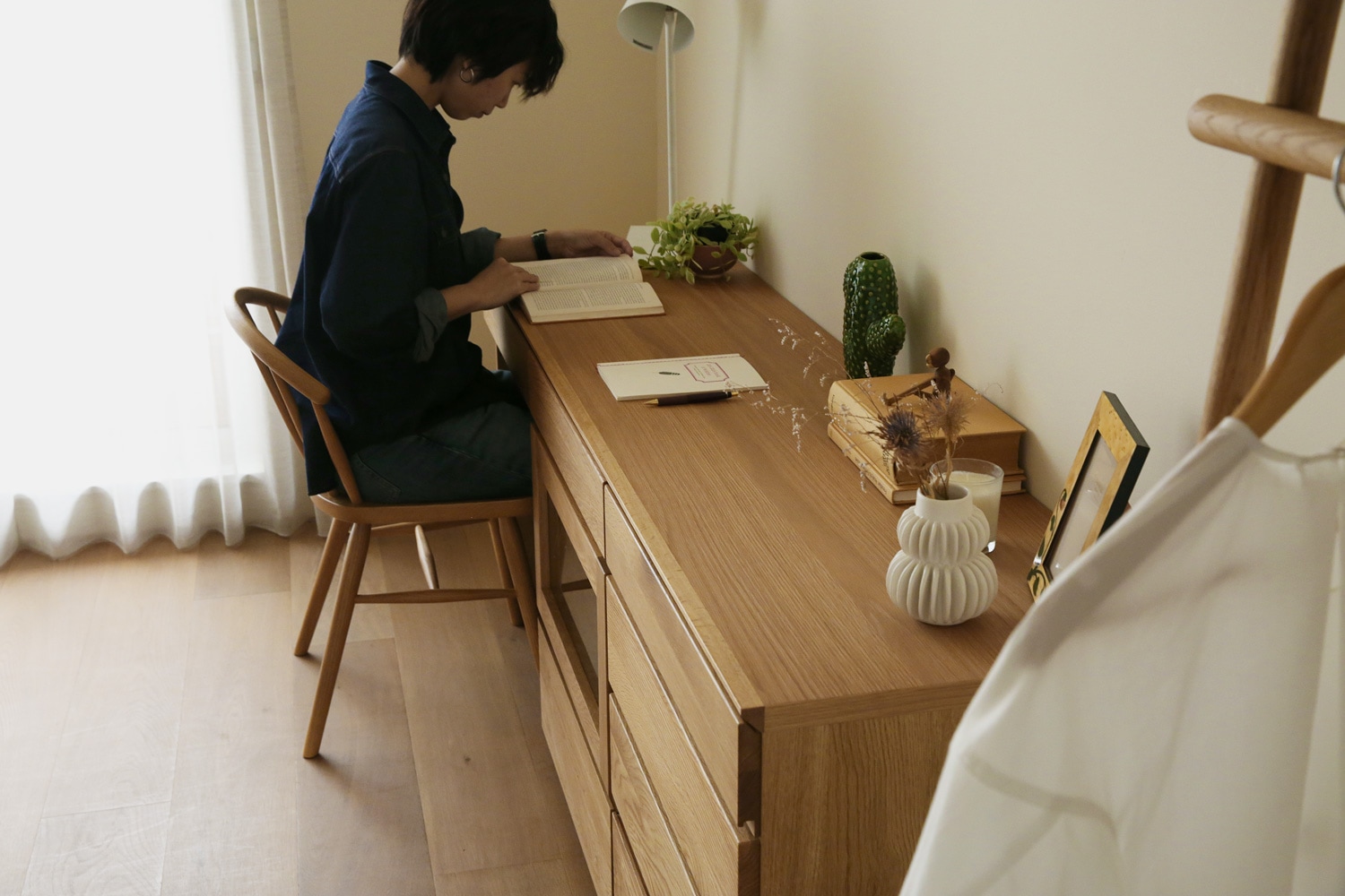 ASTER アスター DESK SET7 180天板 + 60デスク ＋ 60ガラス扉 + 60