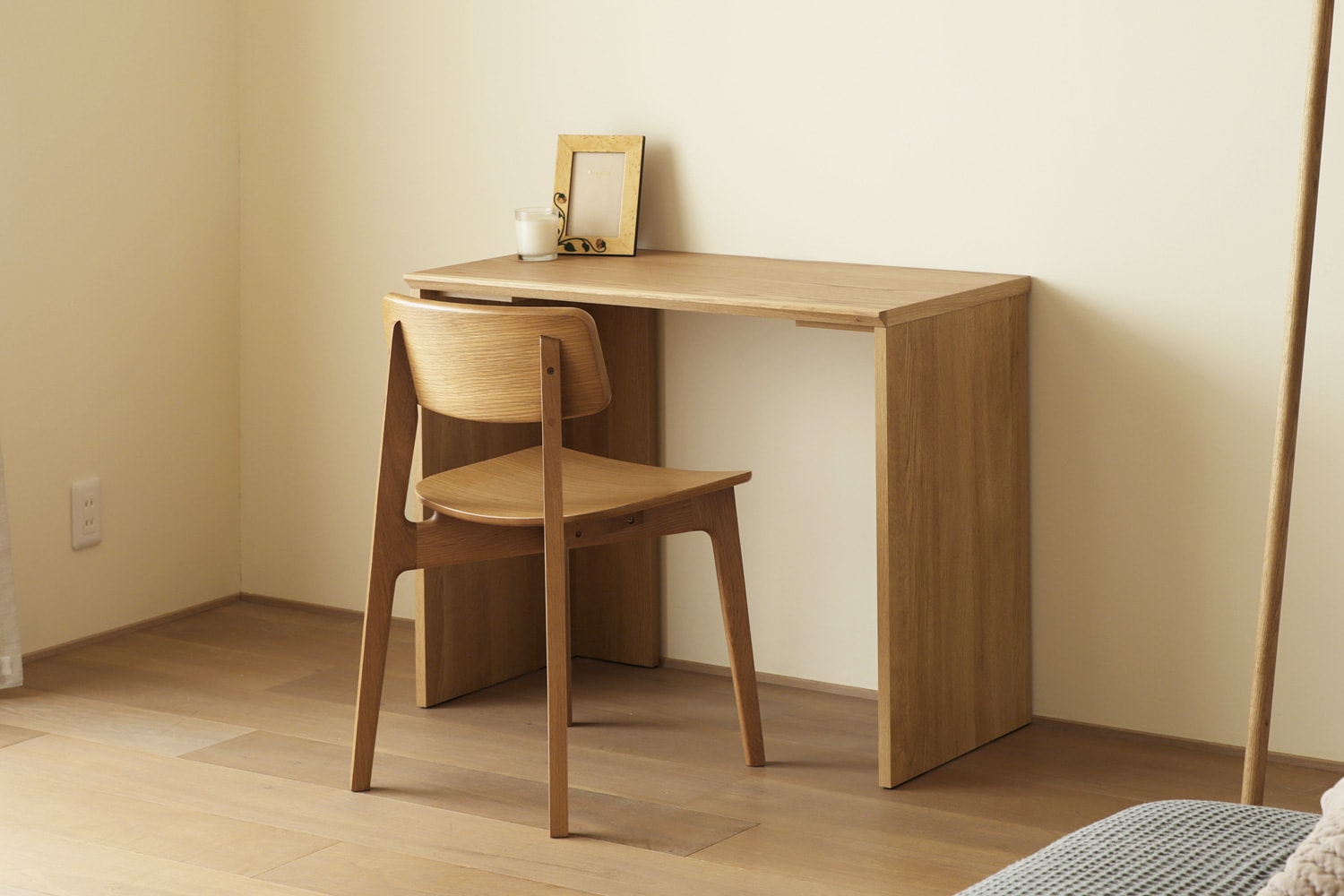 ASTER アスター DESK SET1 オーク (90天板 + サイドパネル（左・右