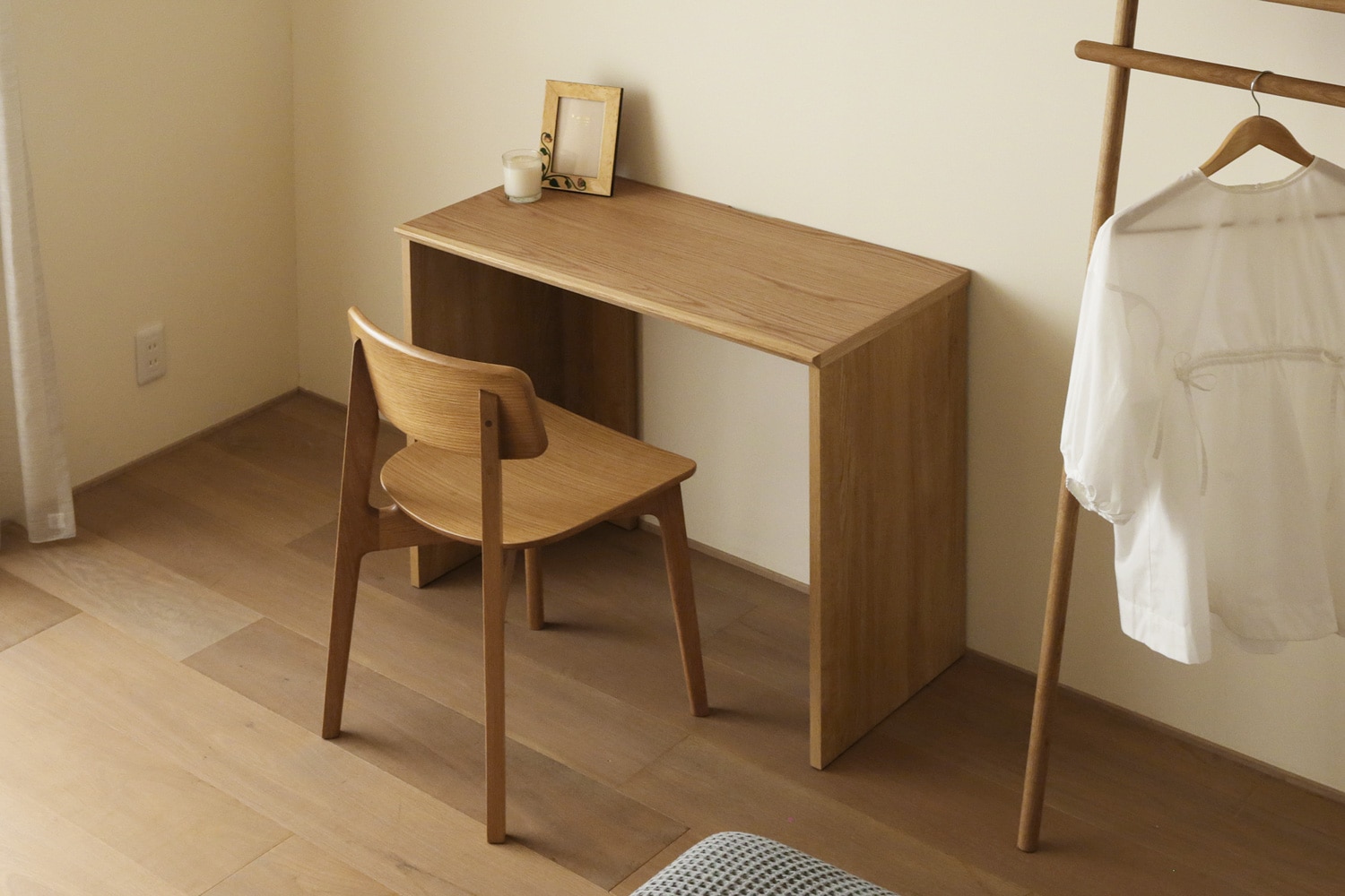 ASTER アスター DESK SET1 オーク (90天板 + サイドパネル（左・右