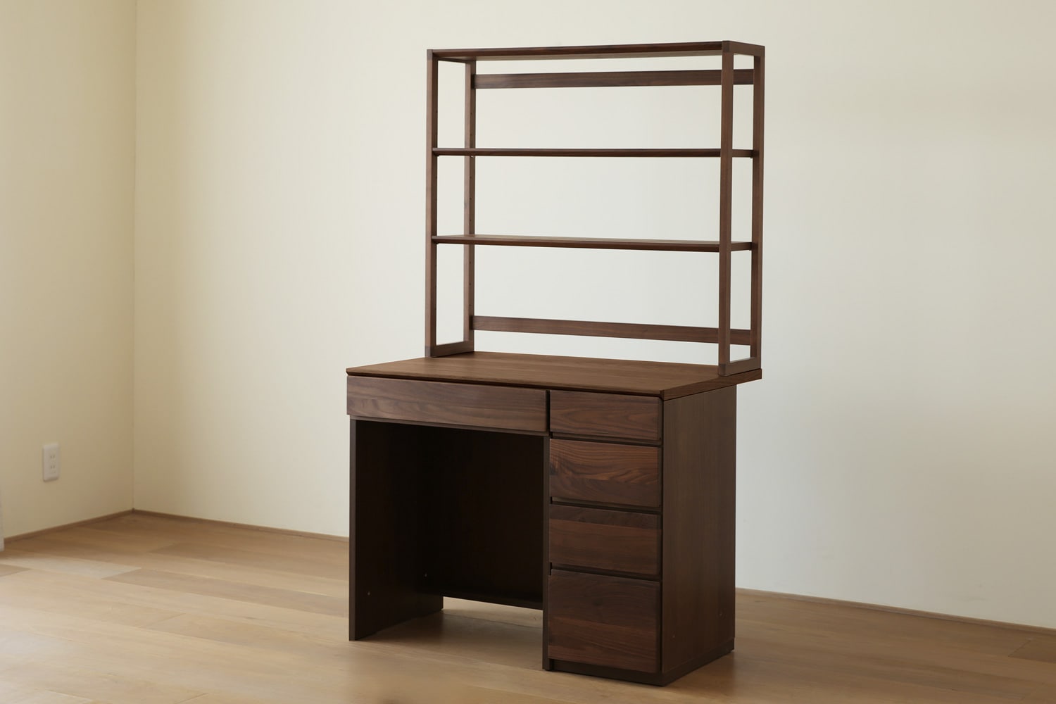 ASTER アスター DESK SET4 ウォルナット (オーダー突板天板 (幅90cm