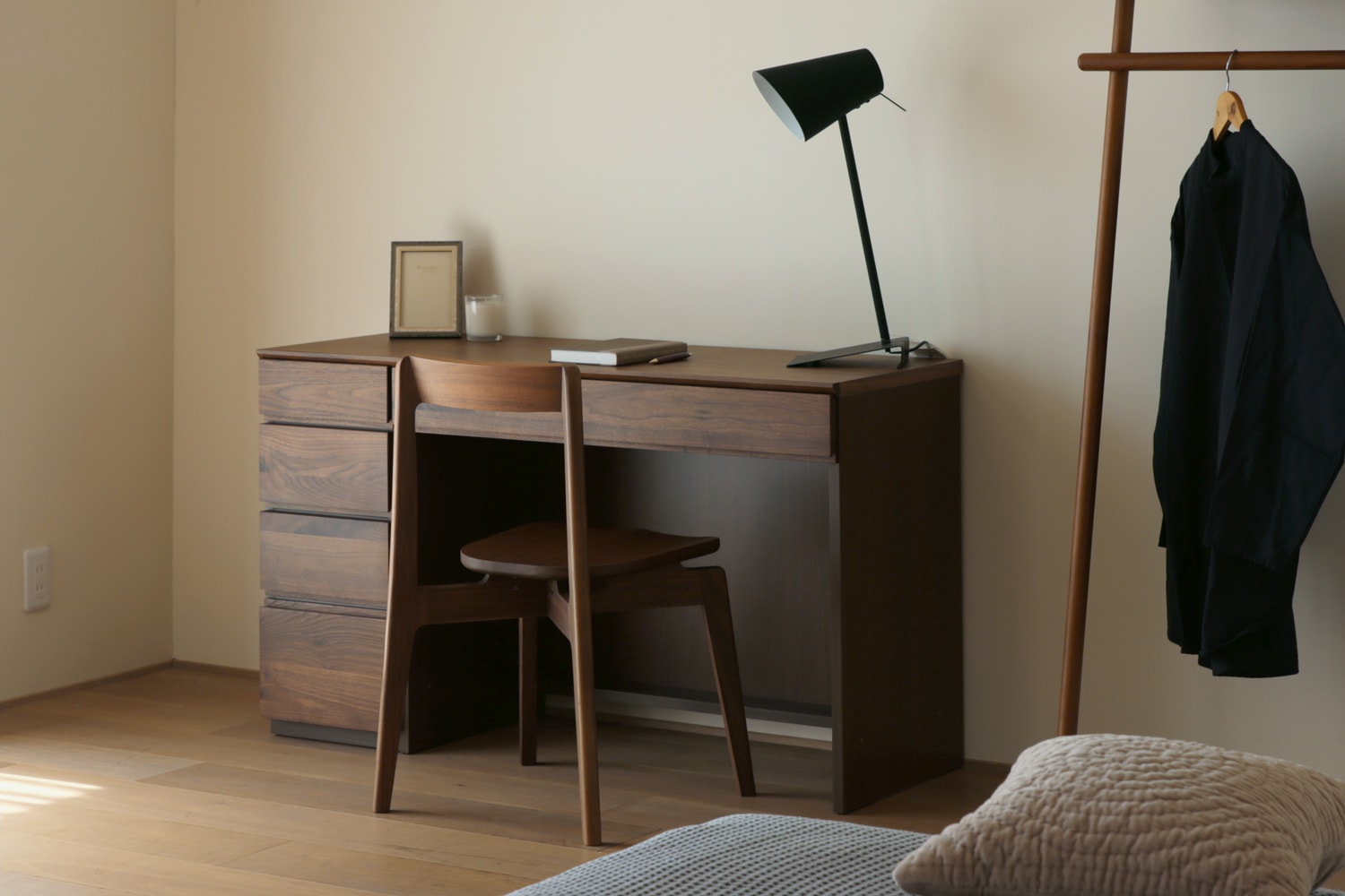 ASTER アスター DESK SET5 ウォルナット (120天板 + 30チェスト + 90