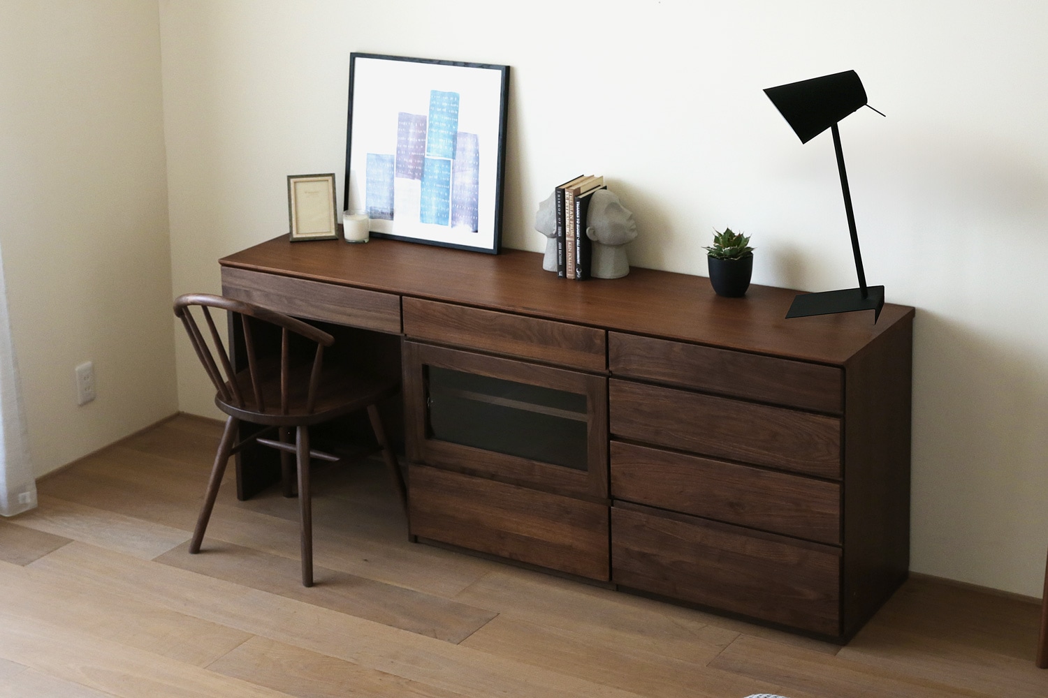 ASTER アスター DESK SET7 180天板 + 60デスク ＋ 60ガラス扉 + 60