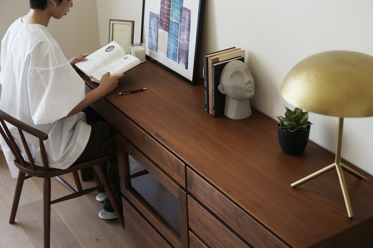 ASTER アスター DESK SET7 180天板 + 60デスク ＋ 60ガラス扉 + 60
