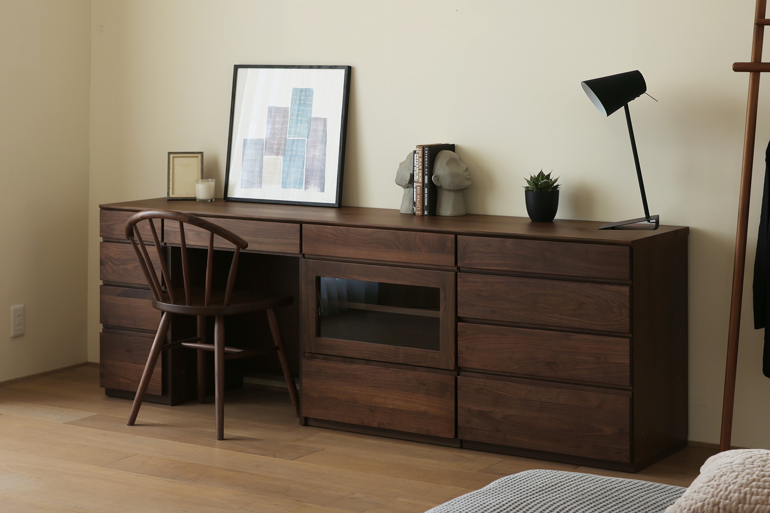 ASTER アスター DESK SET11 ウォルナット (210天板 + 30チェスト + 60