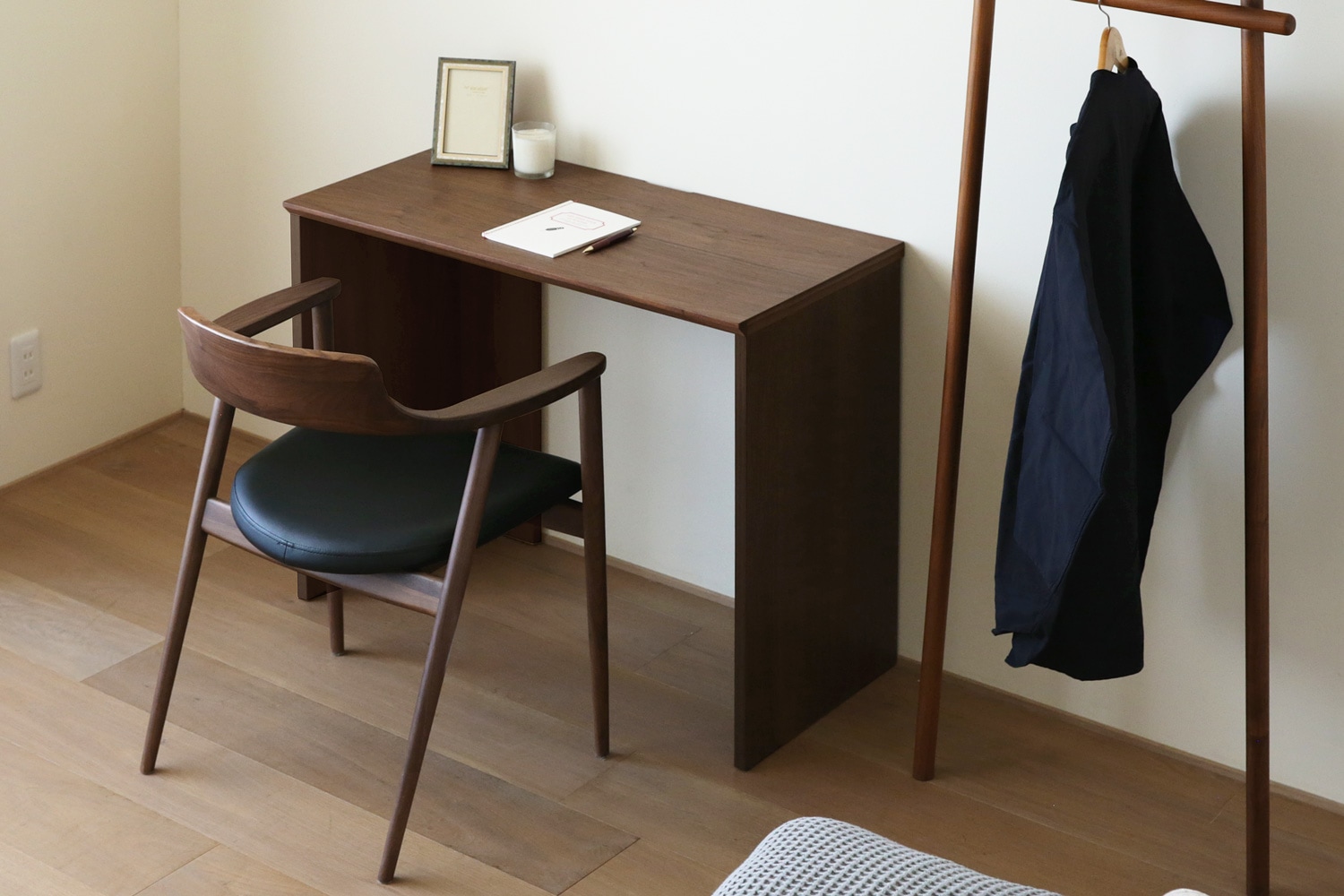 ASTER アスター DESK SET1 ウォルナット (90天板 + サイドパネル（左