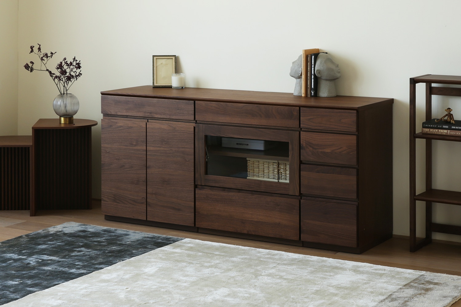 ASTER アスター LIVING SET5 ウォルナット (150天板 + 60キャビネット