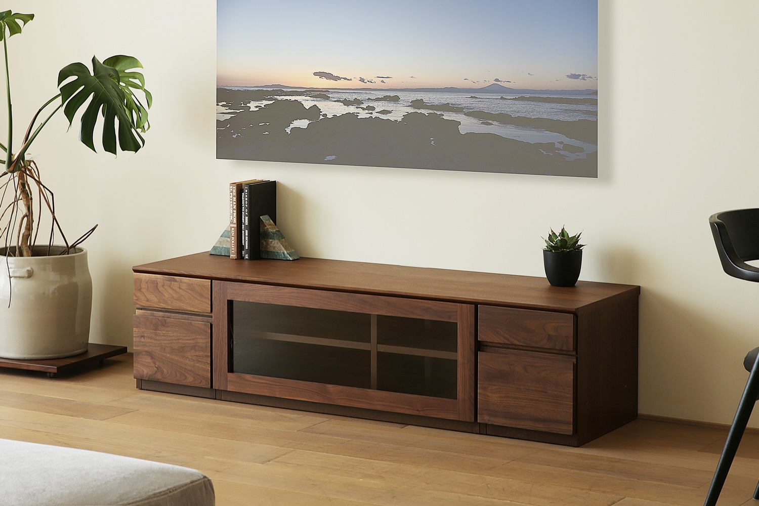 ASTER アスター TV SET2 ウォルナット (150天板 + 30TVチェスト + 90TV