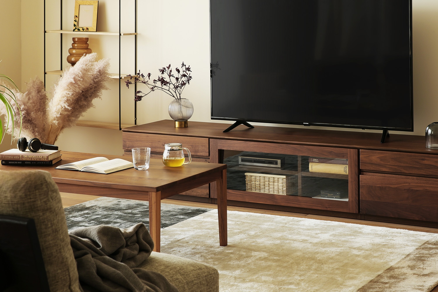ASTER アスター TV SET4 ウォルナット (180天板 + 30TVチェスト + 90TV